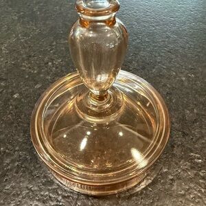 Rare Pink Depression Glass Candy Dish/Flower Vase Combo.  EXTREMELY RARE!